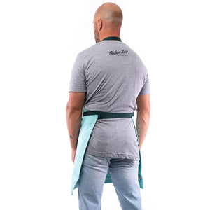 Back view of durable kitchen apron