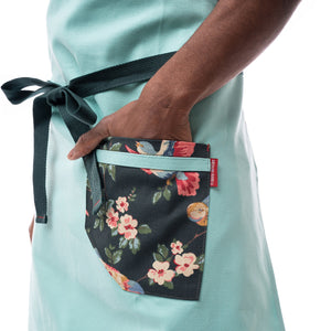 Floral print apron pocket
